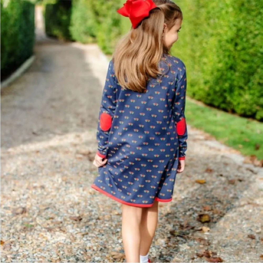 The Beaufort Bonnet Co. Navy Red Tatum’s Turtleneck Dress TBBC Girls Size 10